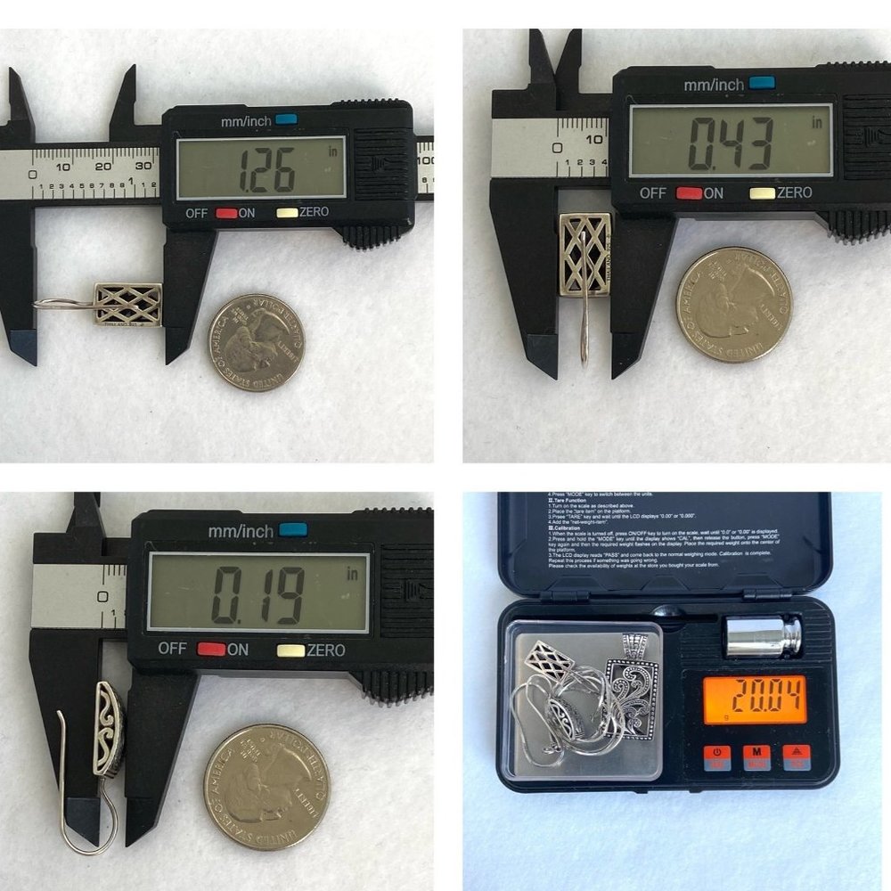 Silpada Sterling Silver Paisley Open Scroll Pendant Necklace & Earrings Set 20" - Picture 10 of 16